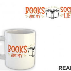 Books Are My Social Life - Books - Čitanje - Knjige - Šolja