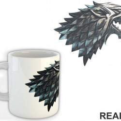 Gray Dire Wolf Sigil - House Stark - Game Of Thrones - Got - Šolja