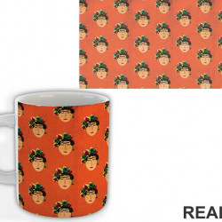 Orange Background - Frida Kahlo - Šolja Orange Background - Frida Kahlo - Šolja