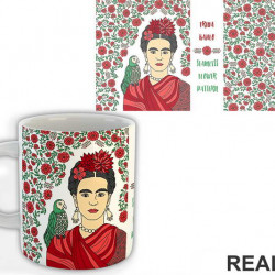 Seamless Flower Pattern - Frida Kahlo - Šolja Seamless Flower Pattern - Frida Kahlo - Šolja