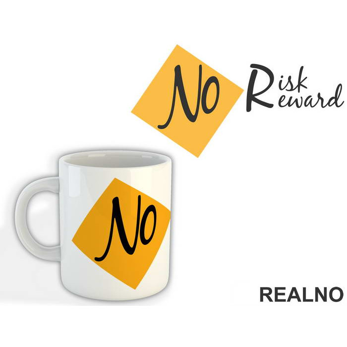No Risk No Reward Yellow Block - Humor - Šolja