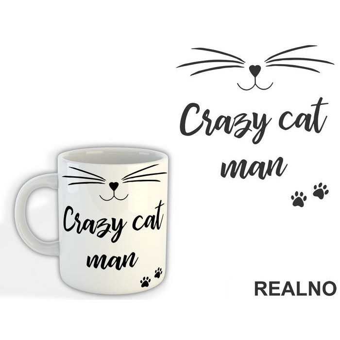 Crazy Cat Man - Mačke - Šolja