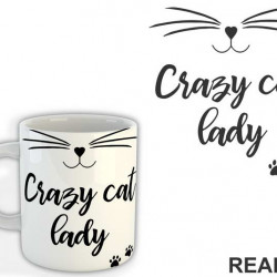 Crazy Cat Lady - Face - Mačke - Šolja