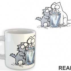 2 Cats Drinking Water - Mačke - Šolja