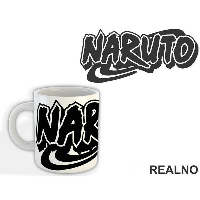 Black and White Logo - Naruto - Šolja