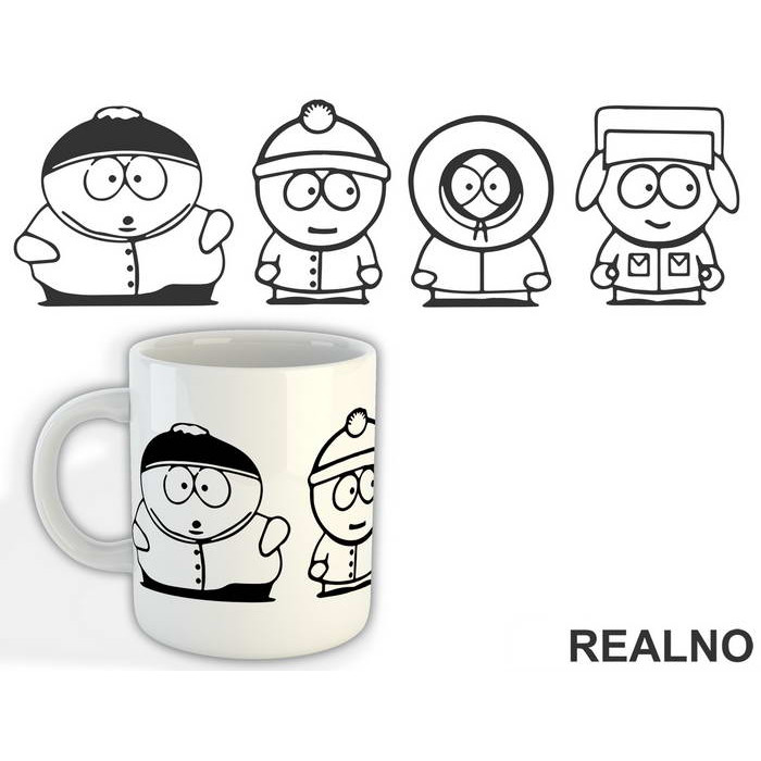Characters Outline - South Park - Šolja