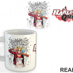 Harley Quinn Drawing And Logo - Suicide Squad - Šolja