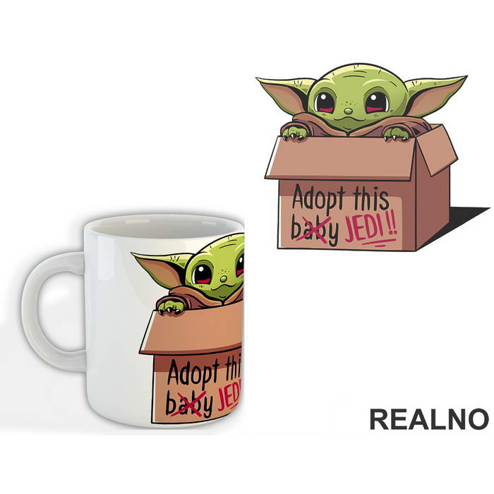 Adopt This Jedi - Baby Yoda - Mandalorian - Star Wars - Šolja