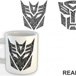 Decepticon And Autobot Logo Text - Transformers - Šolja Decepticon And Autobot Logo Text - Transformers - Šolja