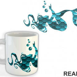 Mermaid Silhouette Bubbles - Sirene - Šolja