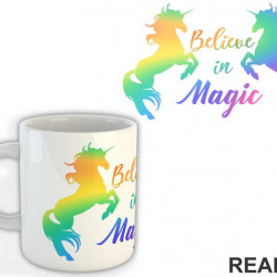 Believe In Magic Silhouettes - Unicorn - Jednorog - Šolja