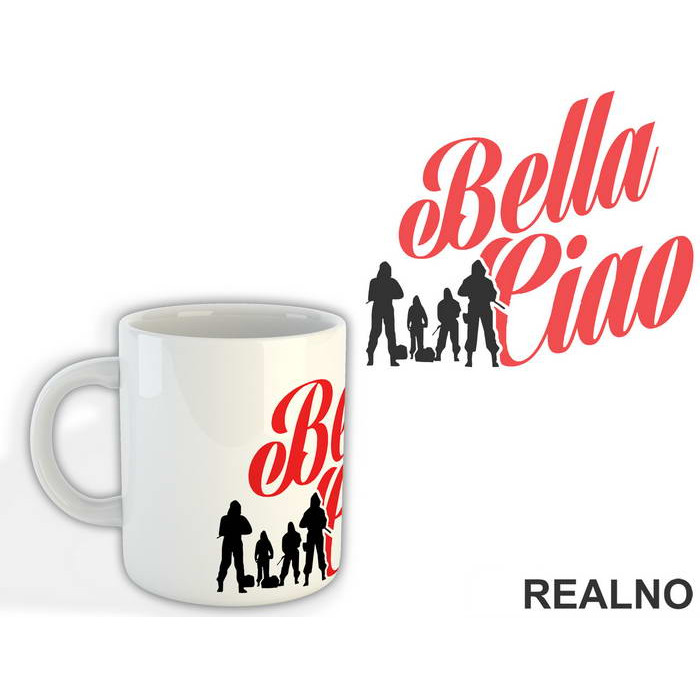 Bella Ciao Characters Silhouette - La Casa de Papel - Money Heist - Šolja