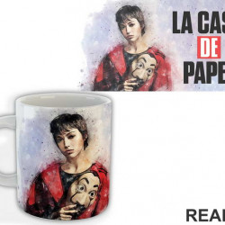 Tokio - Tokyo Short Hair Holding Mask - La Casa de Papel - Money Heist - Šolja