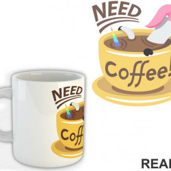 Need Coffee - Unicorn - Jednorog - Šolja