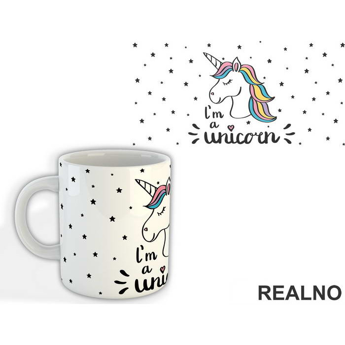I'm A Unicorn With Stars - Jednorog - Šolja