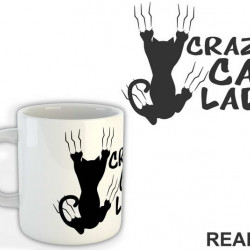 Crazy Cat Lady - Scratches - Mačke - Cat - Šolja