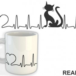 Heart Beat And A Cat - Mačke - Cat - Šolja