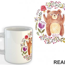 Bear Surrounded By Flowers - Životinje - Šolja