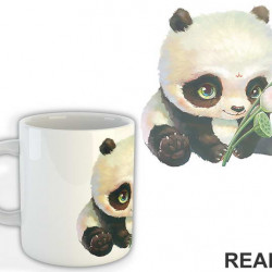 Baby Panda Holding Flowers - Životinje - Šolja