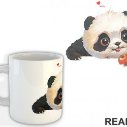 Baby Panda Eating An Apple - Životinje - Šolja