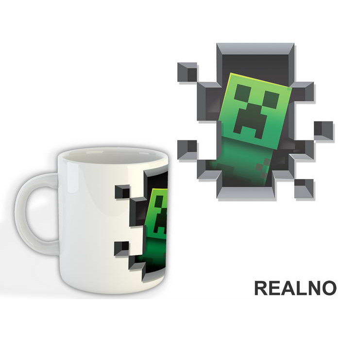 Creeper Peeking - Minecraft - Šolja