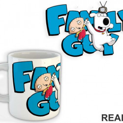 Brian And Stewie In Front Of The Logo - Family Guy - Šolja