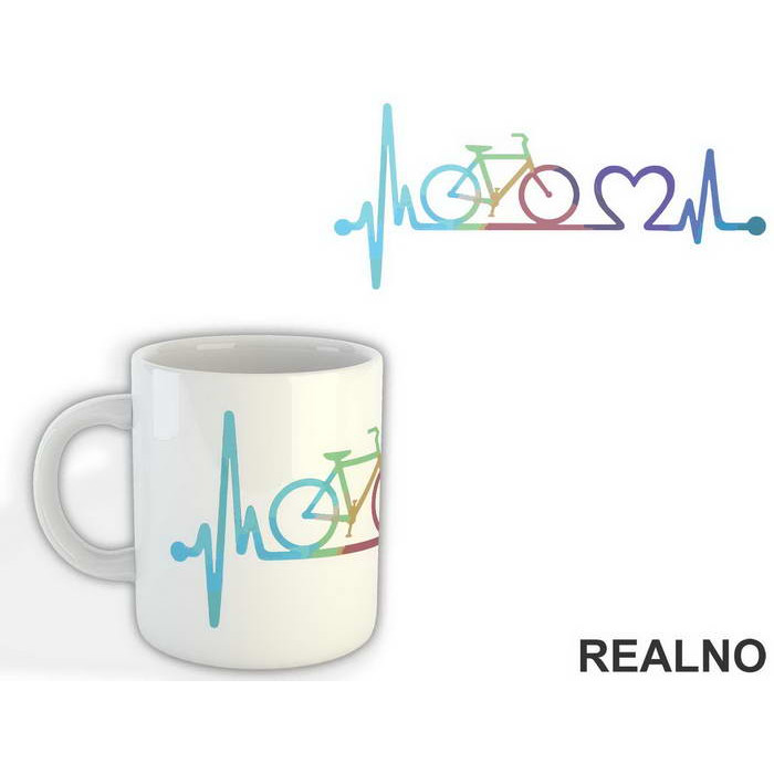 Heartbeat - Color - Bickilovi - Bike - Šolja