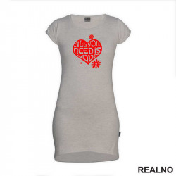 All You Need Is Love Red - Ljubav - Kratka Haljina - Tunika