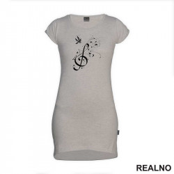 Notes And Butterfly - Muzika - Kratka Haljina - Tunika