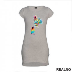 Nightingale Vivid Song - Art - Kratka Haljina - Tunika