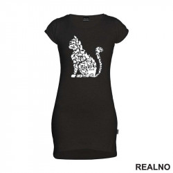 Cats Silhouette - Mačke - Kratka Haljina - Tunika