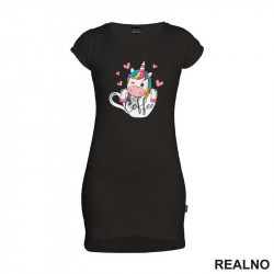 Inside A Coffee Mug - Unicorn - Jednorog - Kratka Haljina - Tunika