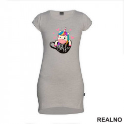 Inside A Coffee Mug - Unicorn - Jednorog - Kratka Haljina - Tunika