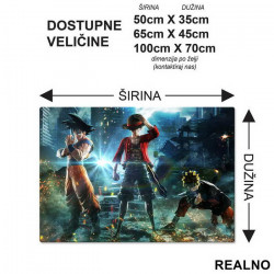 Goku, Luffy And Naruto - Podmetač za sto