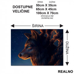 Wolf Head With Blue Eye - Painting - Vuk - Životinje - Podmetač za sto