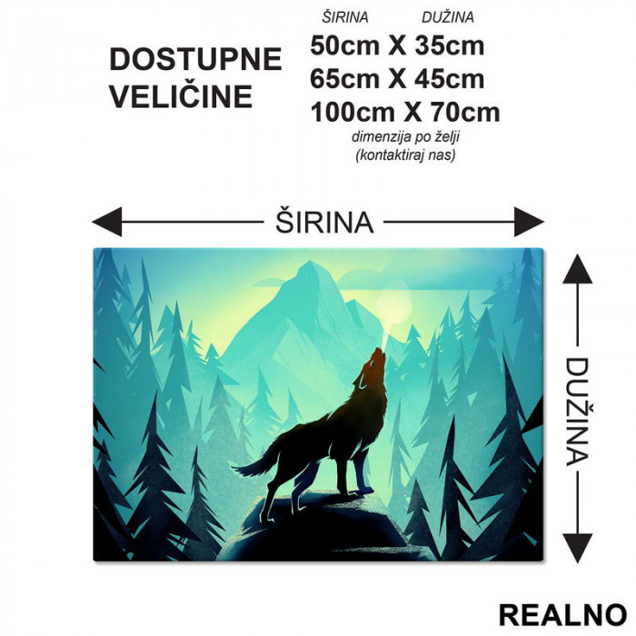 Wolf Howling On The Mountain - Vuk - Životinje - Podmetač za sto