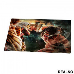 Armored Titan And Eren Yeager - Fighting - Attack On Titan - AOT - Podmetač za sto Armored Titan And Eren Yeager - Fighting - Attack On Titan - AOT - Podmetač za sto