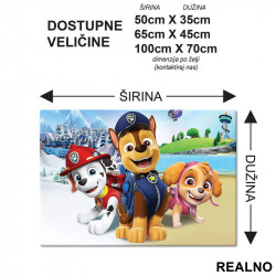 Skaj, Čejs i Maršal - Skye, Chase And Marshall - Patrolne Šape - Podmetač za sto