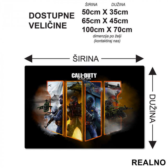 Black Ops - Drawing - Call Of Duty - COD - Podmetač za sto