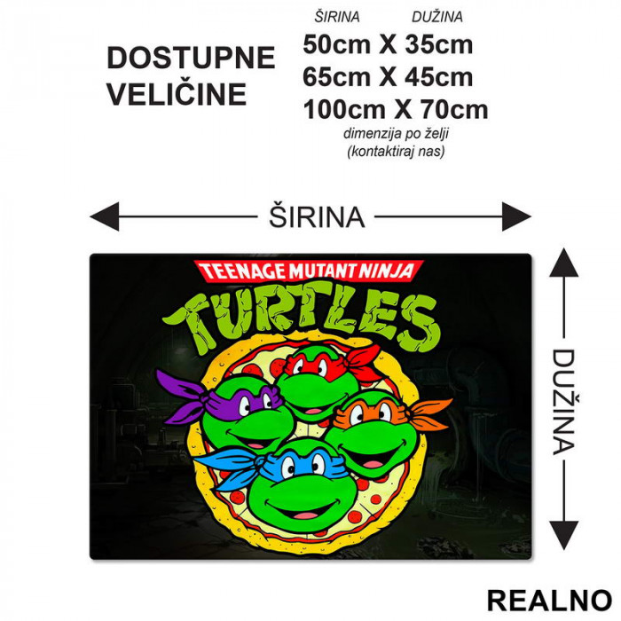 Turtle Pizza - Nindža Kornjače - Podmetač za sto