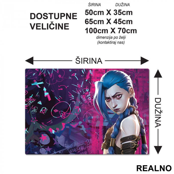 Jinx Colors - LOL - League Of Legends - Podmetač za sto