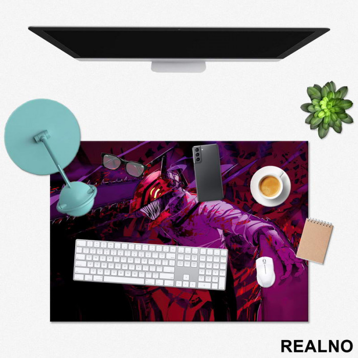 Denji - Purple - Chainsaw Man - Anime - Podmetač za sto Denji - Purple - Chainsaw Man - Anime - Podmetač za sto