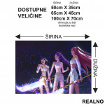 Rumi, Mira And Zoey - Costumes - Huntrix Logo - Kpop Demon Hunters - Podmetač za sto Rumi, Mira And Zoey - Costumes - Huntrix Logo - Kpop Demon Hunters - Podmetač za sto