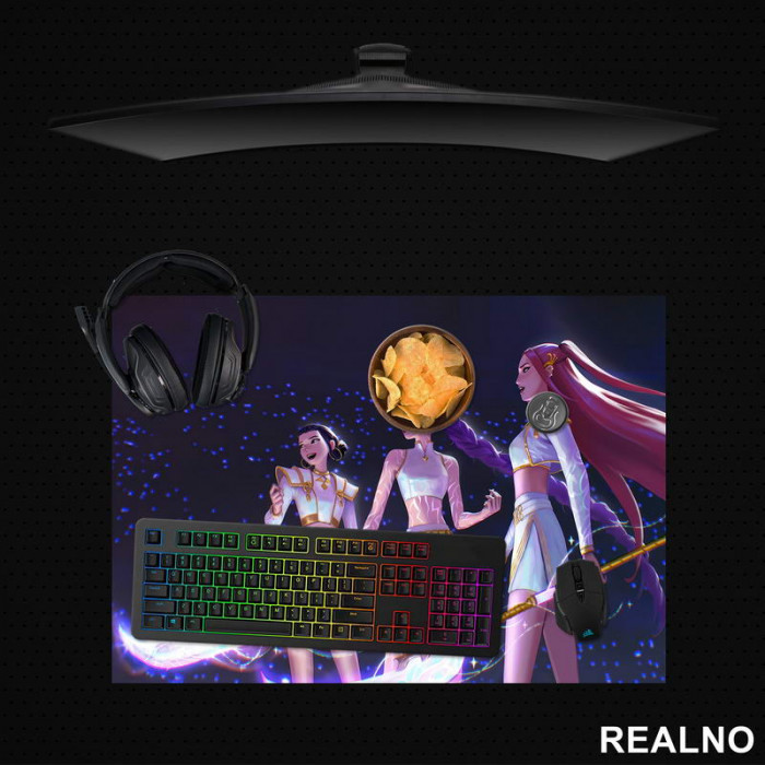 Rumi, Mira And Zoey - Costumes - Huntrix Logo - Kpop Demon Hunters - Podmetač za sto Rumi, Mira And Zoey - Costumes - Huntrix Logo - Kpop Demon Hunters - Podmetač za sto