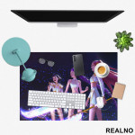 Rumi, Mira And Zoey - Costumes - Huntrix Logo - Kpop Demon Hunters - Podmetač za sto Rumi, Mira And Zoey - Costumes - Huntrix Logo - Kpop Demon Hunters - Podmetač za sto