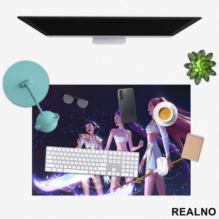 Rumi, Mira And Zoey - Costumes - Huntrix Logo - Kpop Demon Hunters - Podmetač za sto Rumi, Mira And Zoey - Costumes - Huntrix Logo - Kpop Demon Hunters - Podmetač za sto