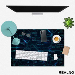 Blue Binary Code - Engineer - Podmetač za sto