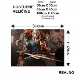 Geralt Sitting On A Throne With A Cup - The Witcher - Podmetač za sto
