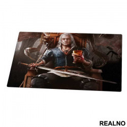 Geralt Sitting On A Throne With A Cup - The Witcher - Podmetač za sto