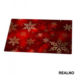 Crveni i zlatni ukrasi - Novodišnji - Podmetač za sto